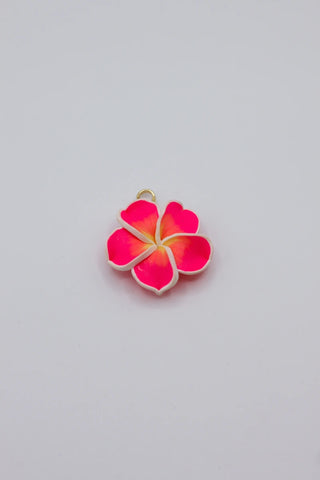  Pink Hawaiian Flower Charm 